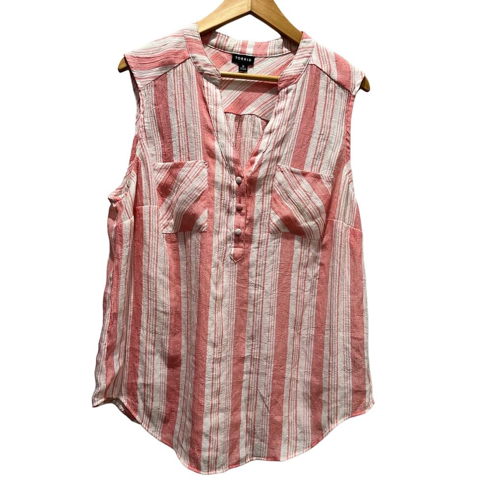 Torrid Harper Gauze Fabric Lightweight Breathable Summer Vacation‎ Blouse 0